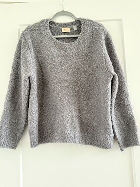 Gray Bouclé Crewneck Sweater